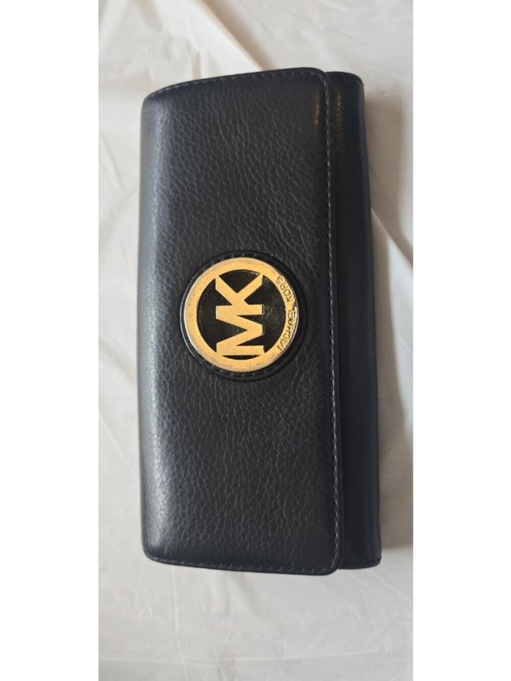 Michael Kors Large Black Pebbled Shoulder Bag MK Logo W/ Wallet - Picture 10 of 16